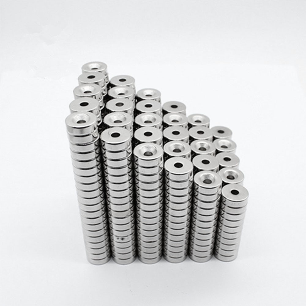 50Pcs/Set 12 x 4mm Industrial Equipment and DIY Projects Strong Suction Round Shape Hole NdFeB Magnet-3