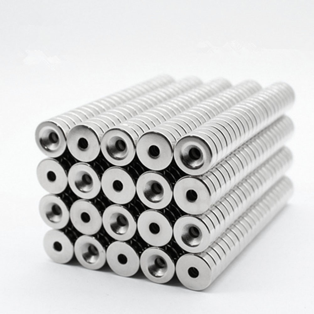 50Pcs/Set 12 x 4mm Industrial Equipment and DIY Projects Strong Suction Round Shape Hole NdFeB Magnet-4
