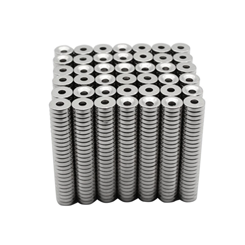 50Pcs/Set 12 x 4mm Industrial Equipment and DIY Projects Strong Suction Round Shape Hole NdFeB Magnet-7