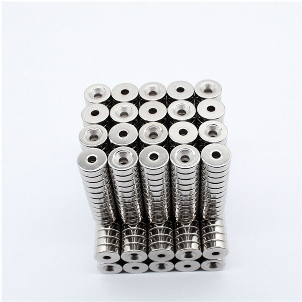 100Pcs/Set 12 x 4mm Industrial Equipment and DIY Projects Powerful Suction Round Shape Hole NdFeB Magnet-5