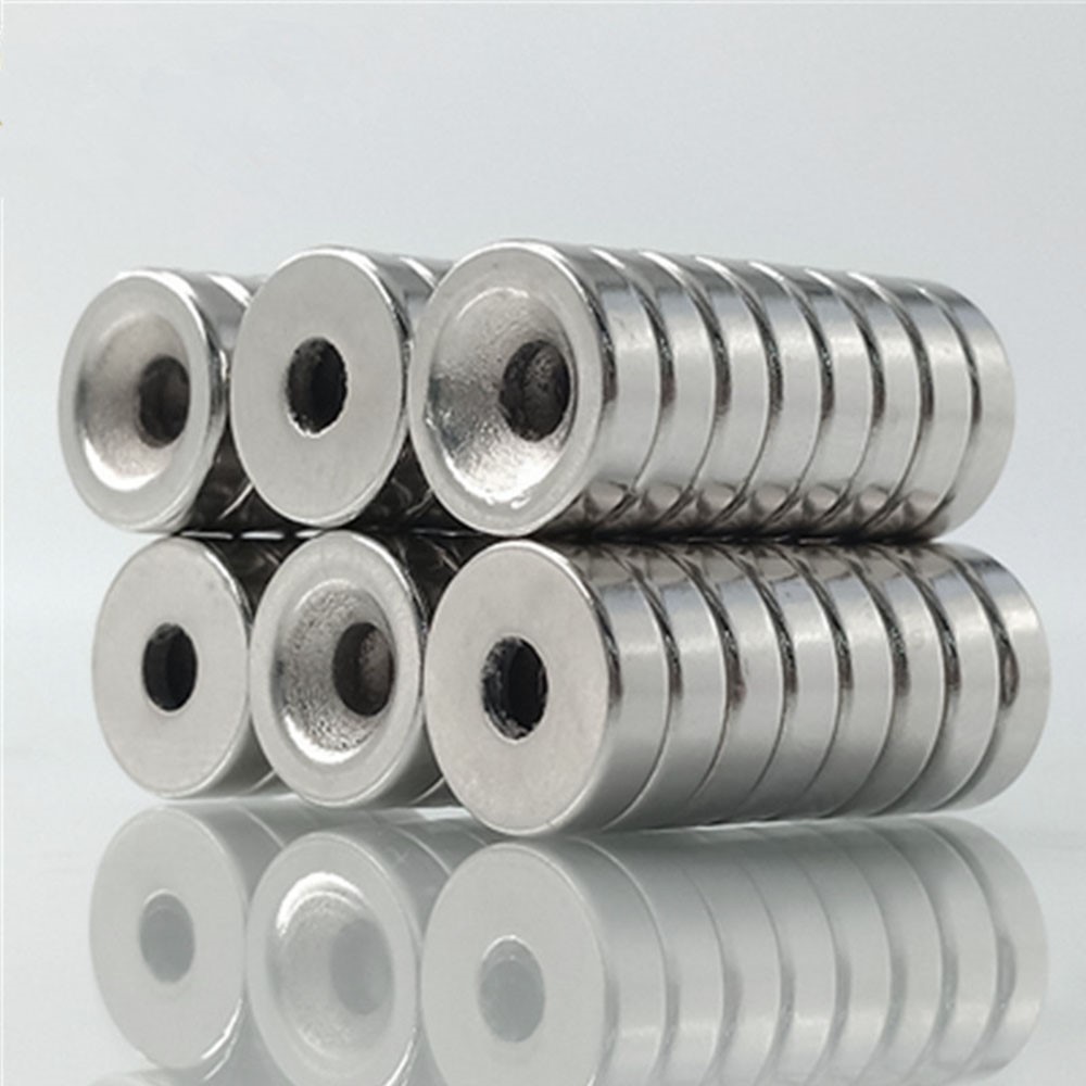 100Pcs/Set 12 x 4mm Industrial Equipment and DIY Projects Powerful Suction Round Shape Hole NdFeB Magnet-7