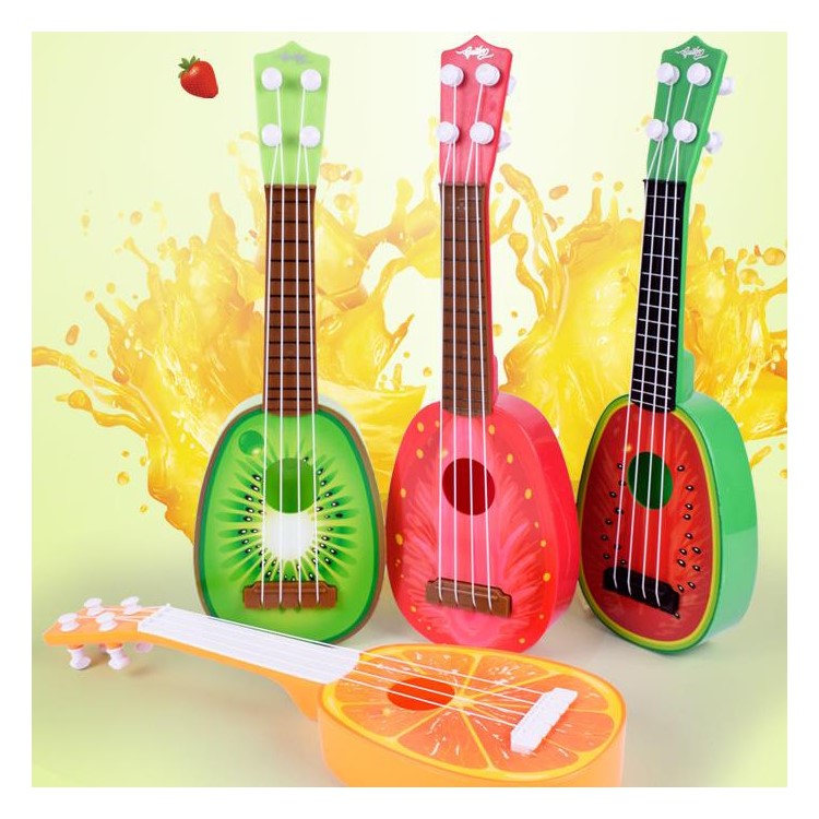Funny Fruit Design 4-String Ukulele Can Play Musical Instrument Educational Toy - Kiwi Fruit-2