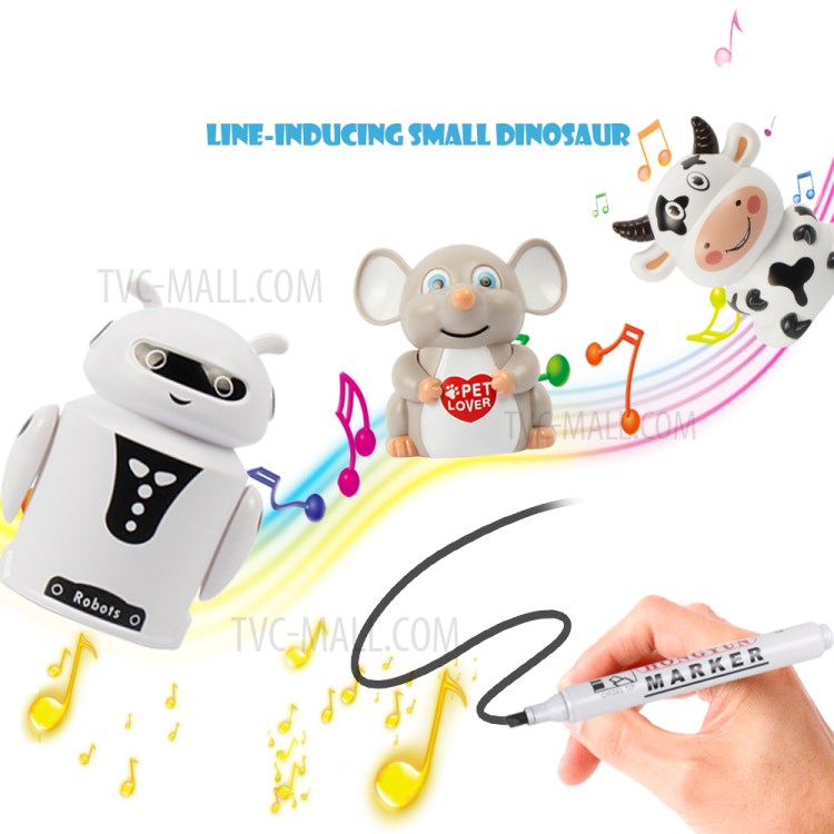 Novelty Line Follow Induction Toy Electric Light Music Pen Line Drawing Induction Toy Children Gift - Mouse-2