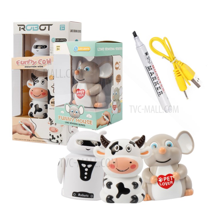 Novelty Line Follow Induction Toy Electric Light Music Pen Line Drawing Induction Toy Children Gift - Mouse-3