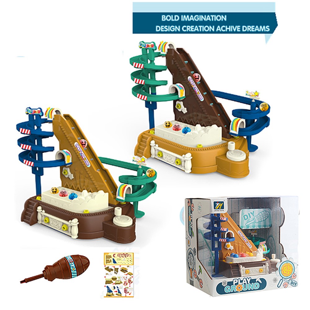 JH1123 DIY Amusement Park Roller Coaster Kids Assembly Screw Toy Set Children Gift Educational Toy - Random Color-3