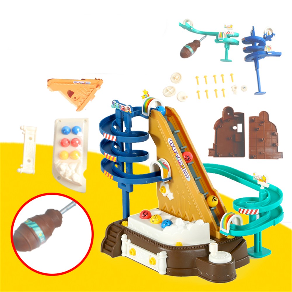 JH1123 DIY Amusement Park Roller Coaster Kids Assembly Screw Toy Set Children Gift Educational Toy - Random Color-9
