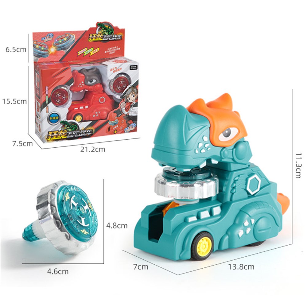 SJL5801 Multi-function Inertial Gyro Truck Toddler Toy Alloy Dinosaur Car Educational Toy with Lights for Kids - Cyan-2
