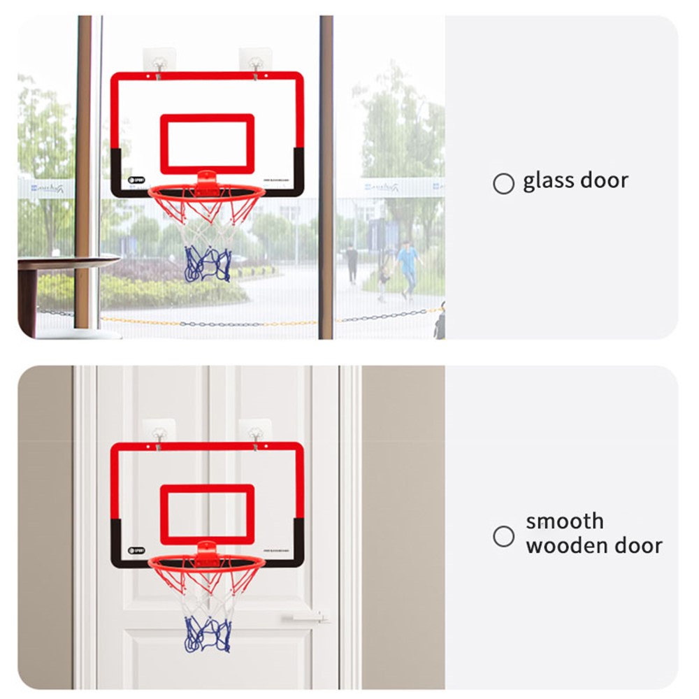 Punch-Free Plastic Basketball Hoop Set Basketball Hanger Mount Game for Kids Children Adults - Yellow-4