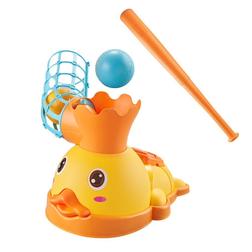 5818 Children Cartoon Duck Baseball Launcher Kids Outdoor Sports Foot Stepping Baseball Catapult Toy-2