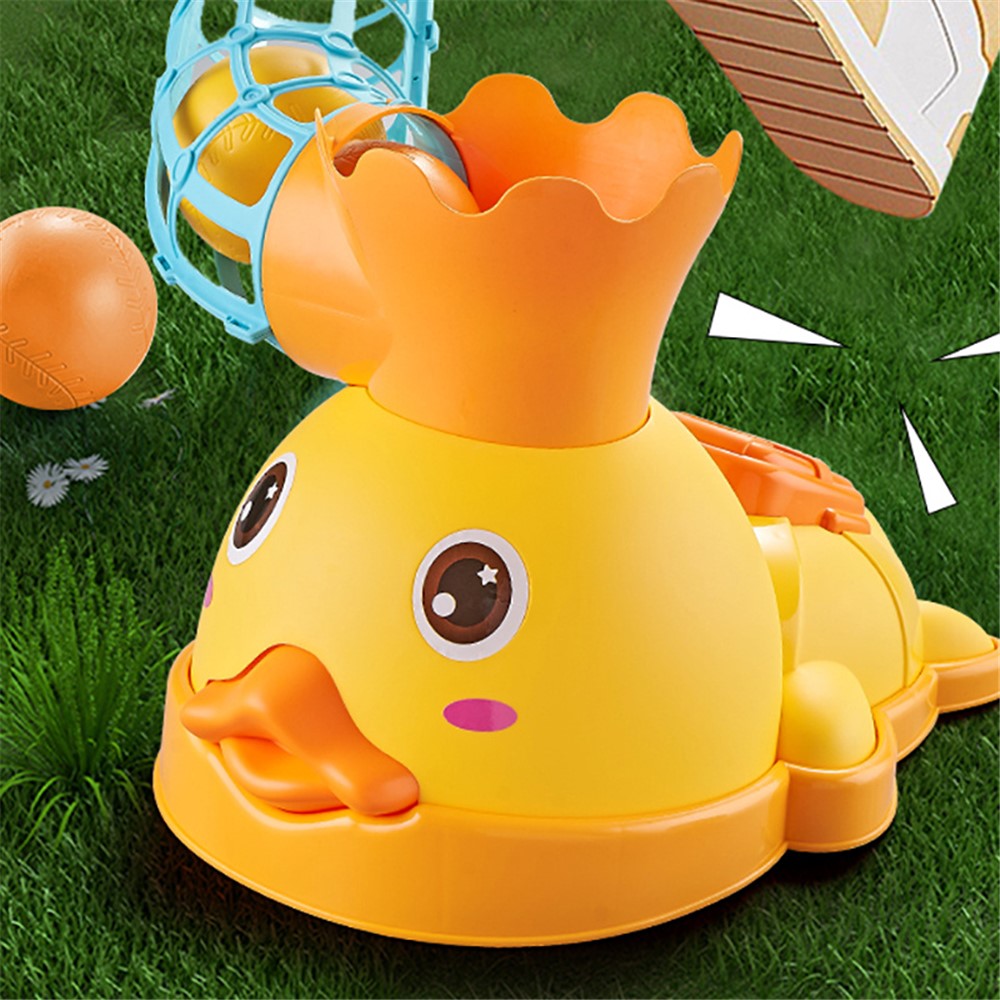 5818 Children Cartoon Duck Baseball Launcher Kids Outdoor Sports Foot Stepping Baseball Catapult Toy-3