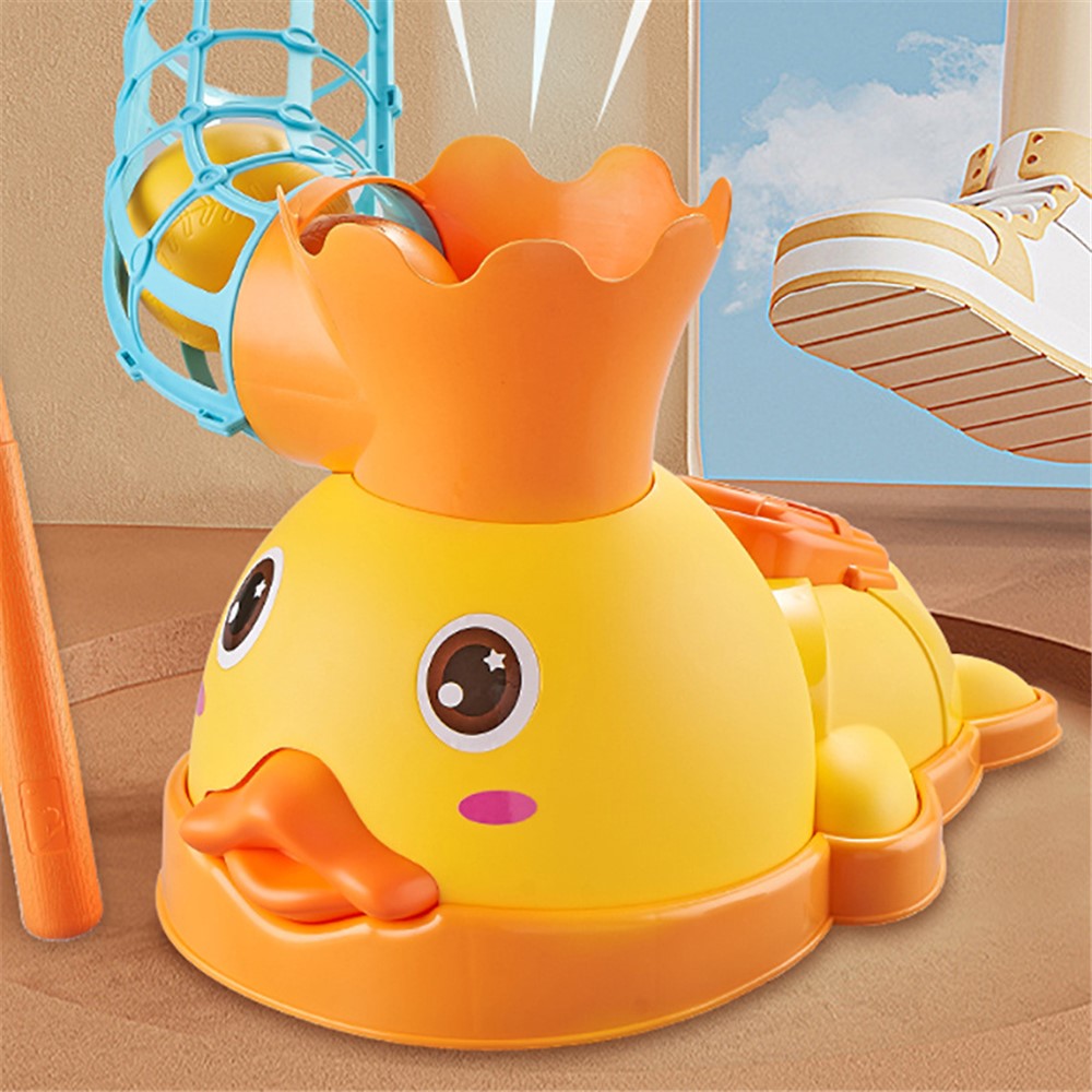 5818 Children Cartoon Duck Baseball Launcher Kids Outdoor Sports Foot Stepping Baseball Catapult Toy-5