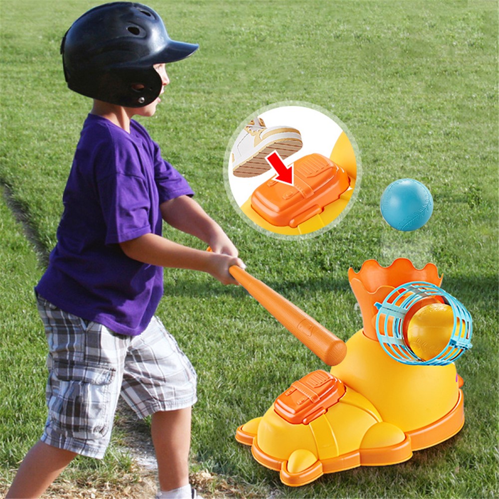 5818 Children Cartoon Duck Baseball Launcher Kids Outdoor Sports Foot Stepping Baseball Catapult Toy-7