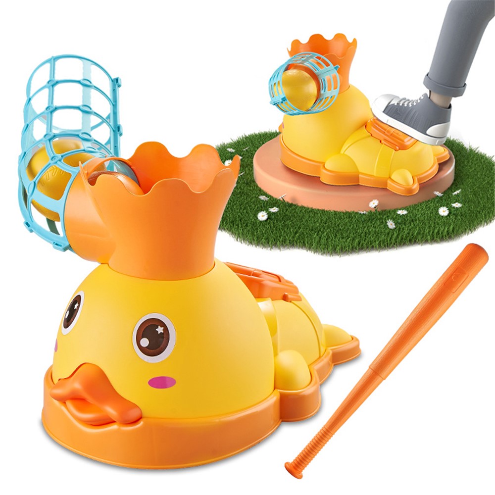 5818 Children Cartoon Duck Baseball Launcher Kids Outdoor Sports Foot Stepping Baseball Catapult Toy-9