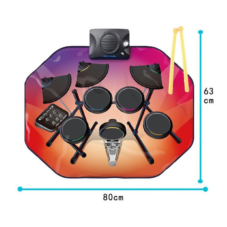 ZIPPYMAT 9887 Electronic LED Drum Set Music Play Mat Kids Toy (CE/CCC)-2