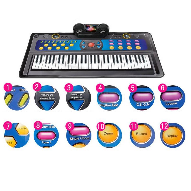 ZIPPYMAT 61 Keys Electronic Organ Piano Mat Children Early Educational Toy-2