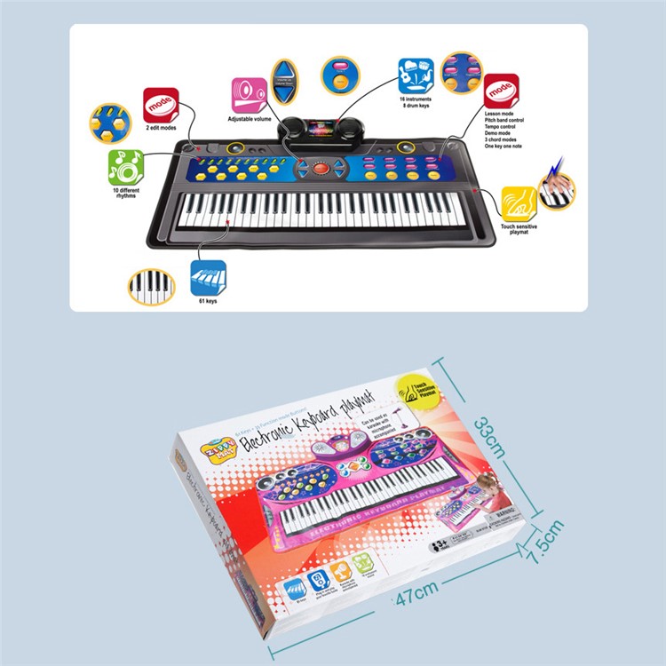 ZIPPYMAT 61 Keys Electronic Organ Piano Mat Children Early Educational Toy-4