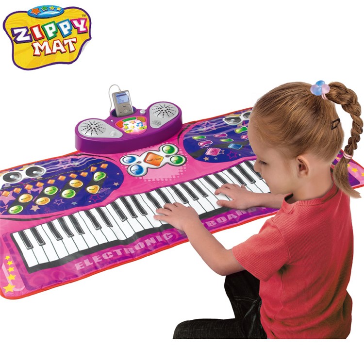 61 Keys Music Piano Electronic Keyboard Playmat with Microphone and Stand-1