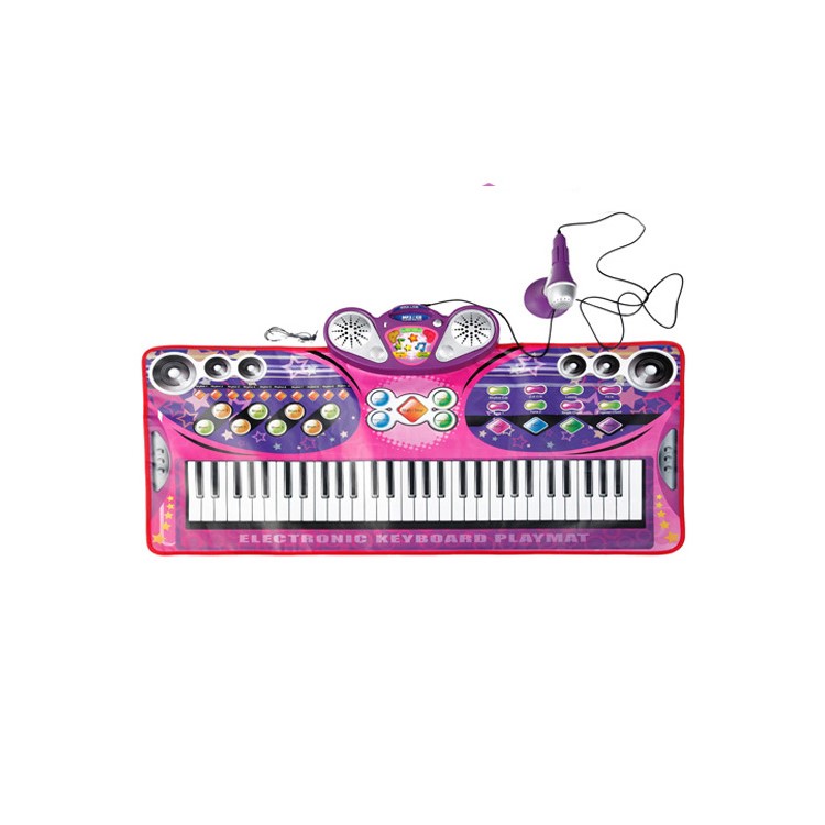 61 Keys Music Piano Electronic Keyboard Playmat with Microphone and Stand-4