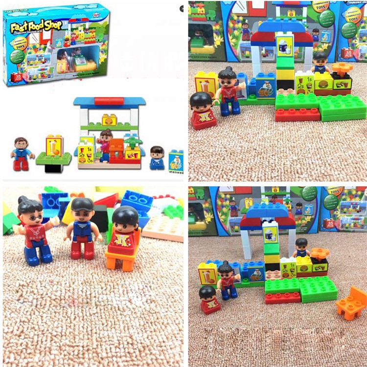 Fast Food Shop Building Blocks Playset Educational Toy-2