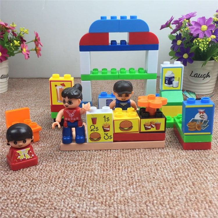 Fast Food Shop Building Blocks Playset Educational Toy-3