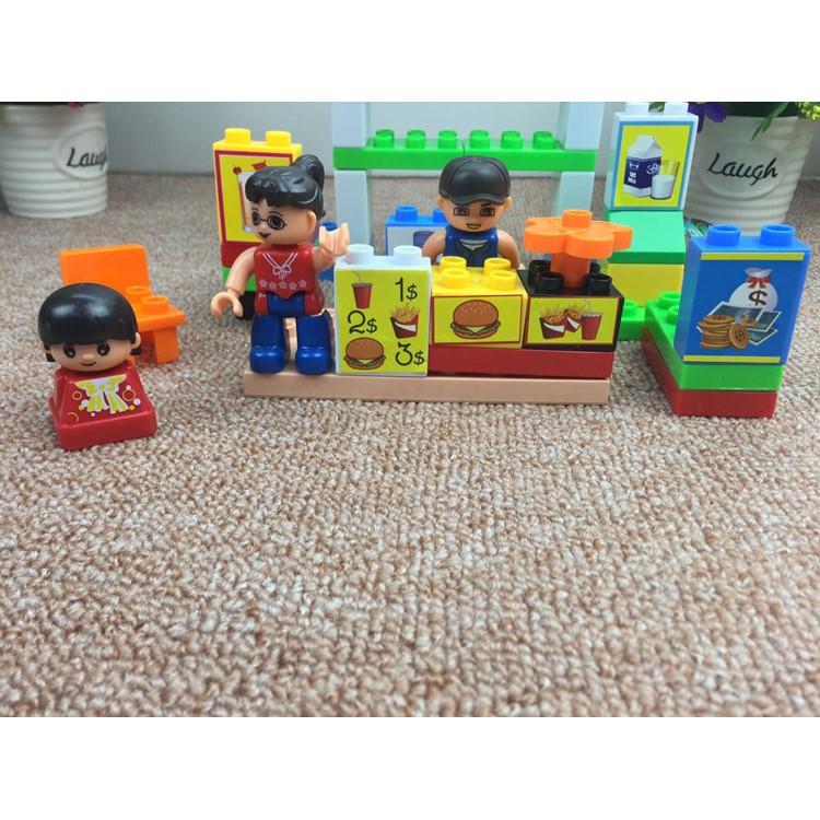 Fast Food Shop Building Blocks Playset Educational Toy-4
