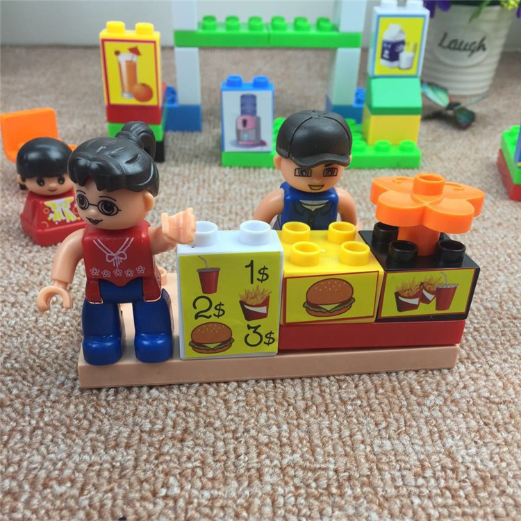 Fast Food Shop Building Blocks Playset Educational Toy-5