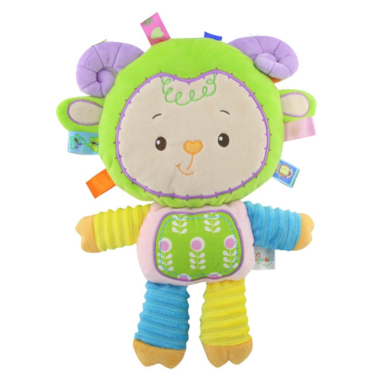 Happy Monkey Comforter Toy Infant Baby Soft Plush Rattle Early