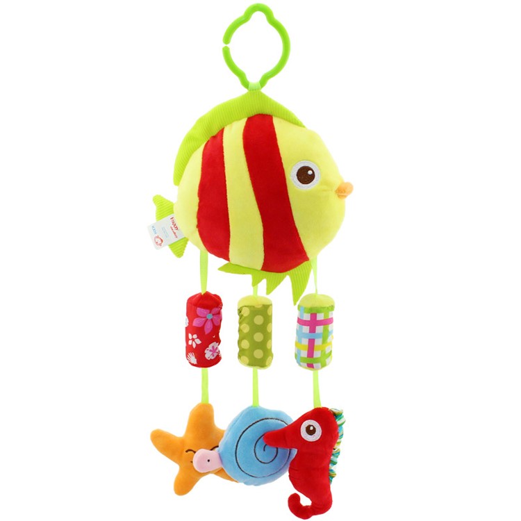 Wind Chimes Cartoon Animals Stroller Hanging Bell Toy for Babies - Striped Fish-1