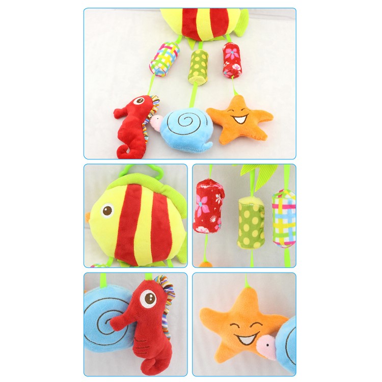 Wind Chimes Cartoon Animals Stroller Hanging Bell Toy for Babies - Striped Fish-2