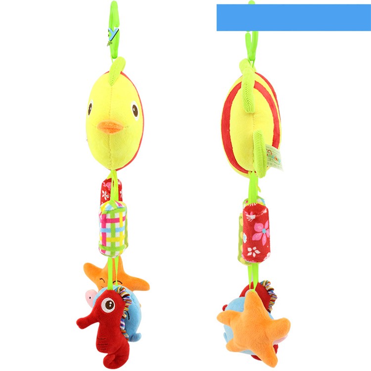 Wind Chimes Cartoon Animals Stroller Hanging Bell Toy for Babies - Striped Fish-3