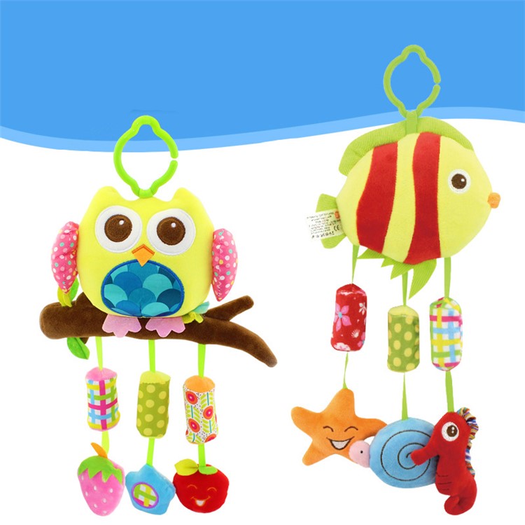 Wind Chimes Cartoon Animals Stroller Hanging Bell Toy for Babies - Striped Fish-4