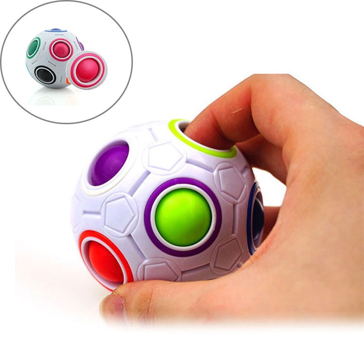 Spherical Magic Cube Toys Novelty Rainbow Football Puzzle Cube-1