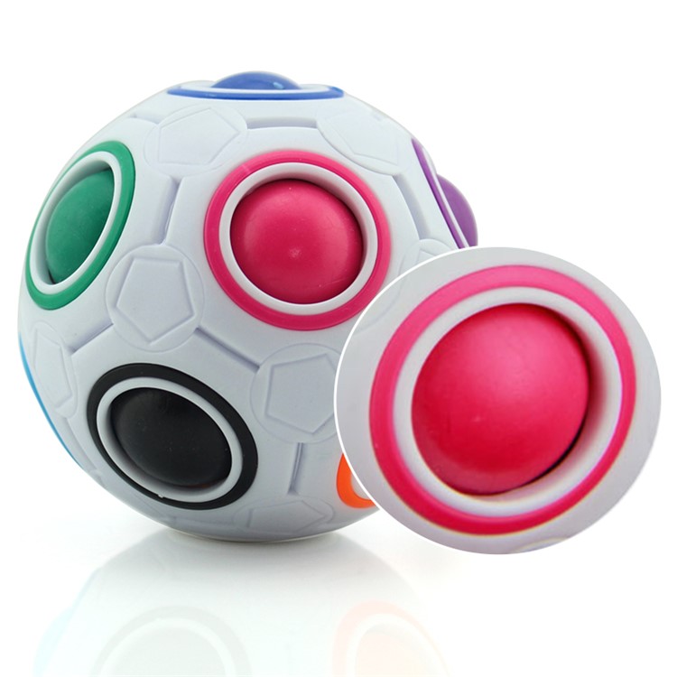 Spherical Magic Cube Toys Novelty Rainbow Football Puzzle Cube-2