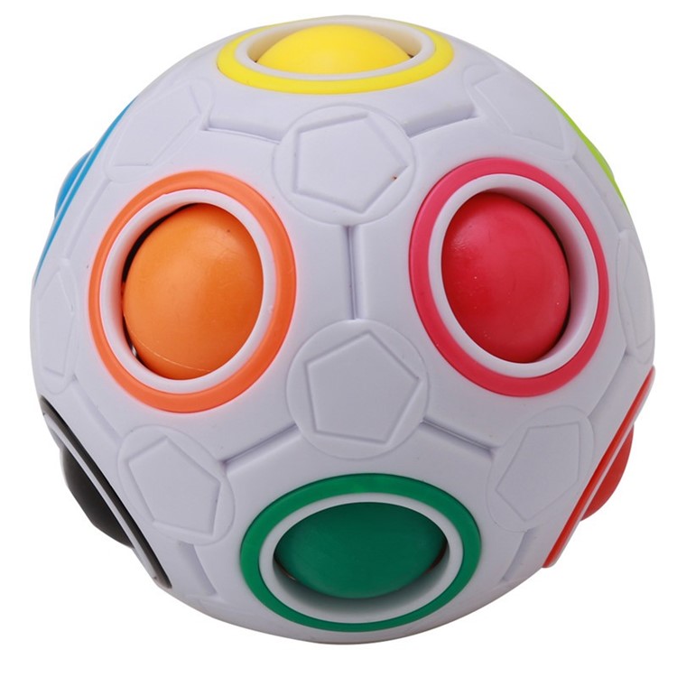 Spherical Magic Cube Toys Novelty Rainbow Football Puzzle Cube-4