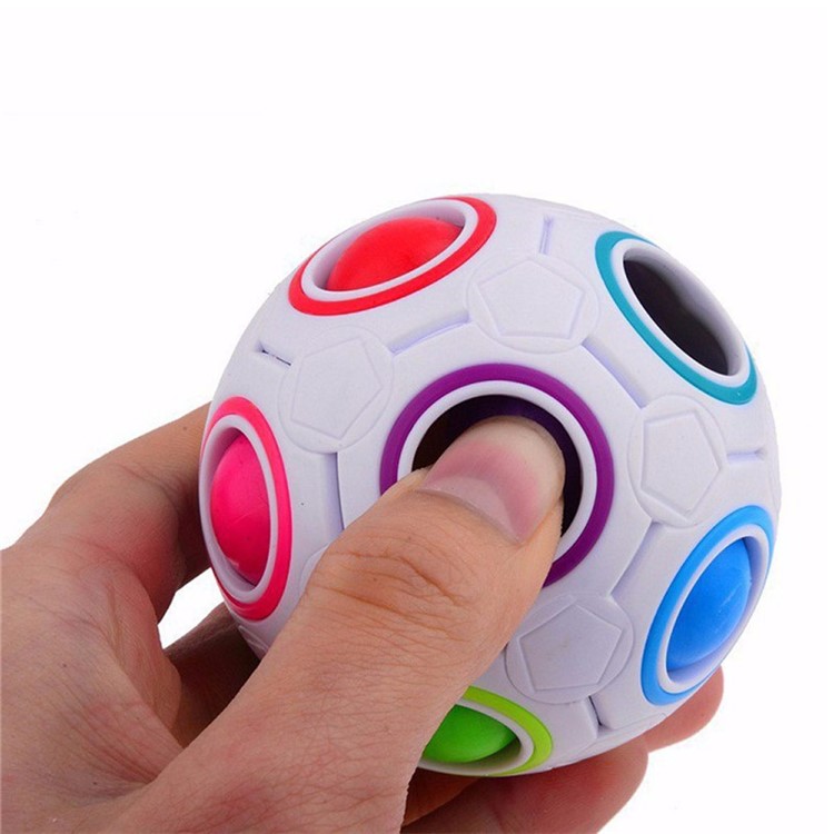 Spherical Magic Cube Toys Novelty Rainbow Football Puzzle Cube-6