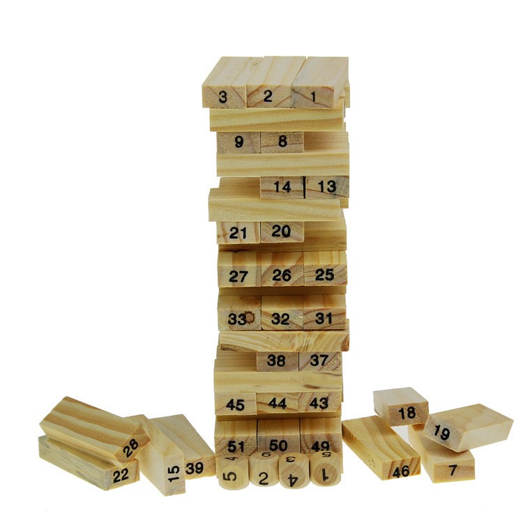 54 Pieces Natural Wood Color Jenga Timber Tower Block Stacking 54 Pieces Natural Wood Color Jenga Timber Tower Block Stacking Game 3