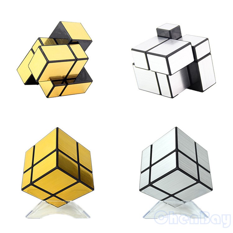2x2x2 Magic Mirror-like Brushed Cube Intelligence Puzzle 50mm - Silver-2