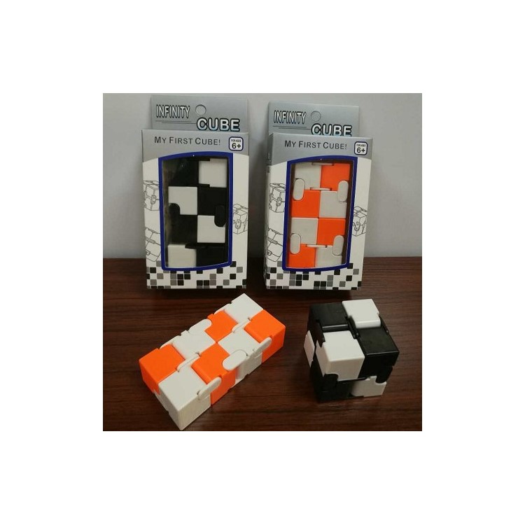 Two Colors Infinity Cube Mini Fidget Cube Magic Cube for Stress Relief - Black + White-3