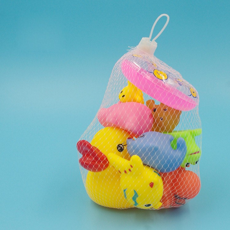 Funny Mummy & Baby Ducks Animals Squeaky Toys Baby Bathing Toys Shower Kid Game Toys-6