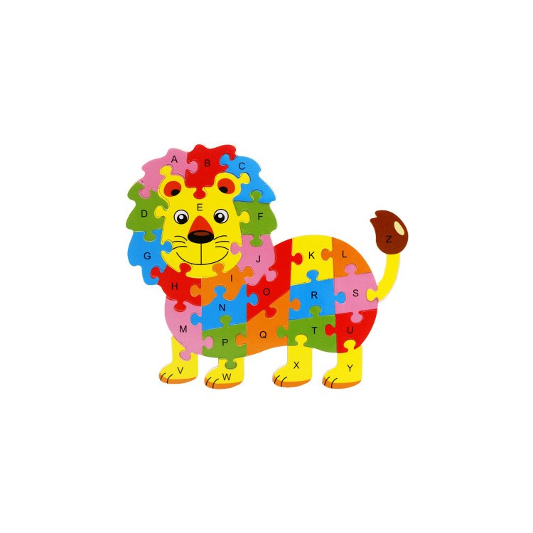 Wooden Puzzles Toys Game Children Letter Puzzles Educational Toys - Lion-1