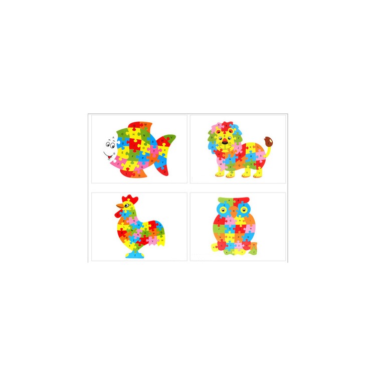 Wooden Puzzles Toys Game Children Letter Puzzles Educational Toys - Lion-3