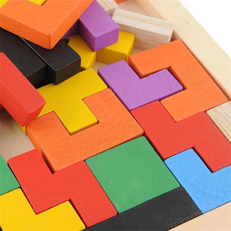 Early Education Tetris Wood Toys Brick for Kids Intelligence Development Patch Puzzle Board-3