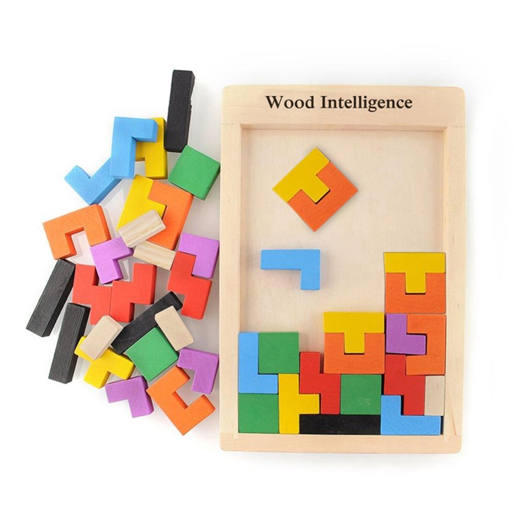 Early Education Tetris Wood Toys Brick for Kids Intelligence Development Patch Puzzle Board-4