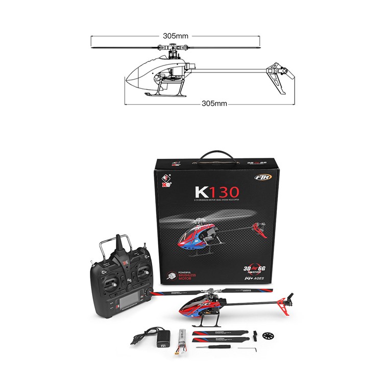 WLTOYS K130 6 Channel 6-Gyro and 3-Gyro 2.4GHz RC Helicopter-11