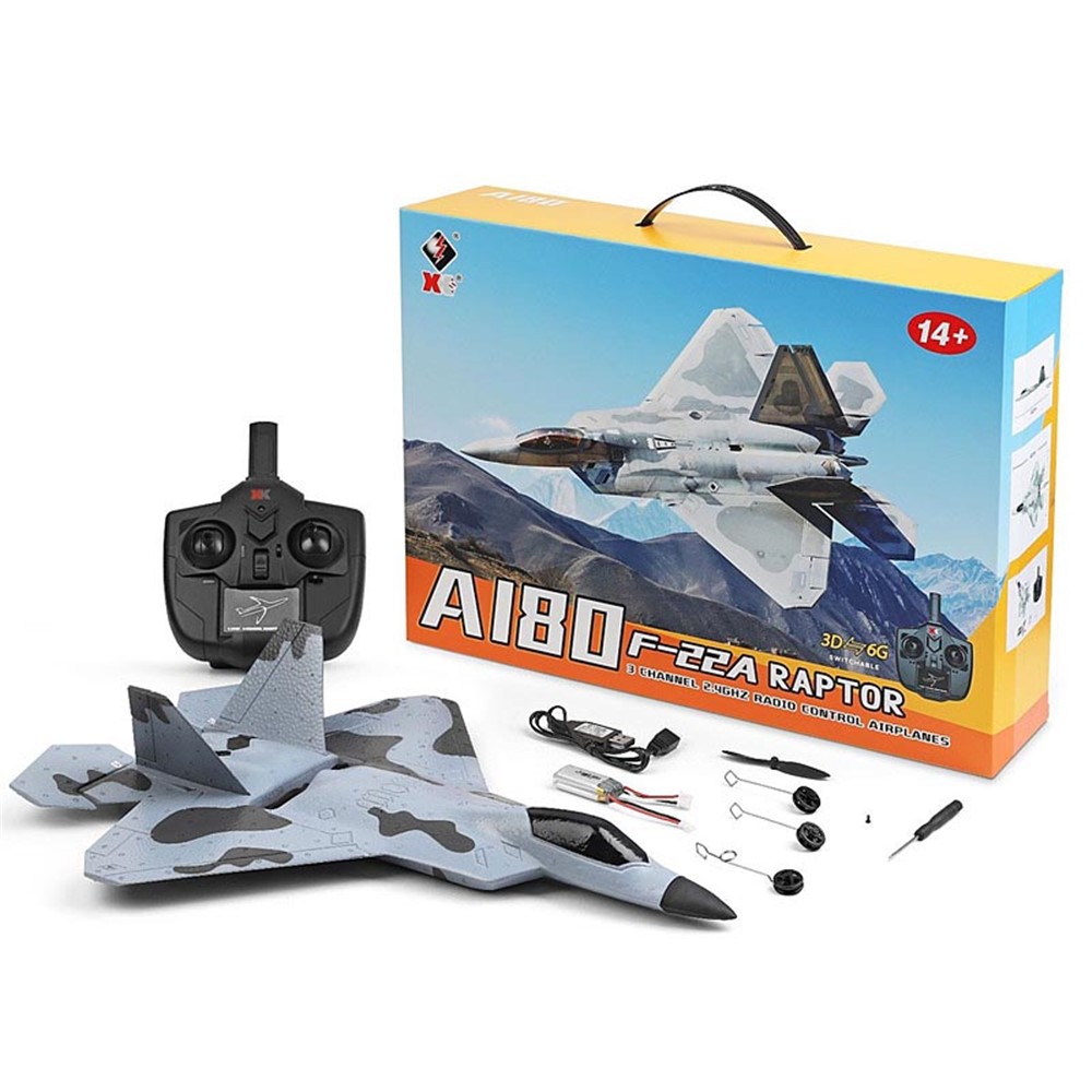 WLTOYS A180 F22 Three-channel Aircraft 3D/6G Gyroscope Remote Control Fighter Model Kids RC Airplane Toy-7