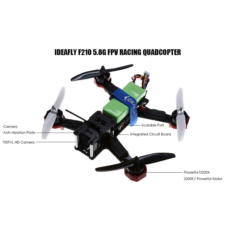IDEAFLY B210B Mini 5.8G FPV 700TVL HD Camera 2.4G Racing RC Quadcopter - Black / US Plug-8