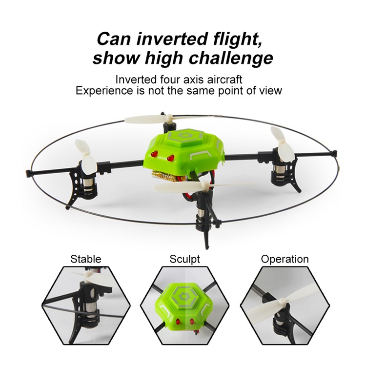 Inverted Flight Inversion Drone 6 Axis Gyro 2.4G RC Quadcopter with LED Light - Green-1