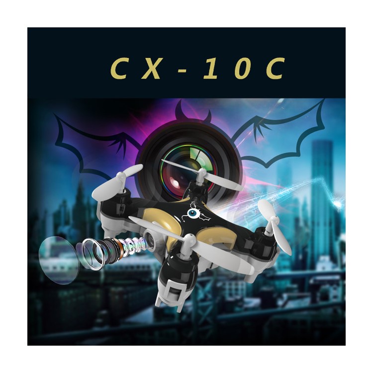 CX-10C Mini 2.4G 4CH 6 Axis LED RC Quadcopter with 0.3MP Camera - Black-1