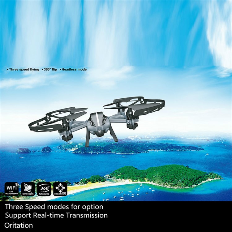 RC Quadcopter Drone with 4CH HD Camera Real Time Transmission Video WiFi FPV Quadcopter - Tarnish-2