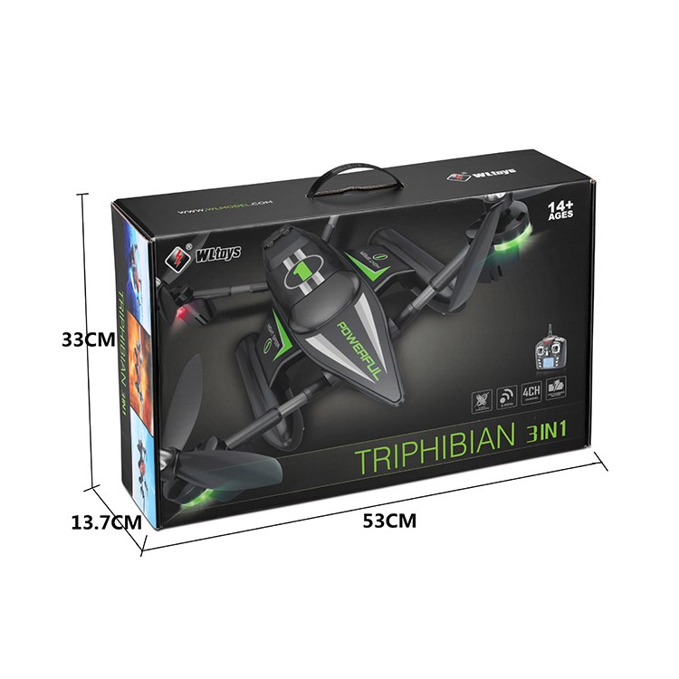 WLTOYS Q353 3-em-1 Terra-Mar-Ar, 2,4 G RC Quadcopter - Verde-4